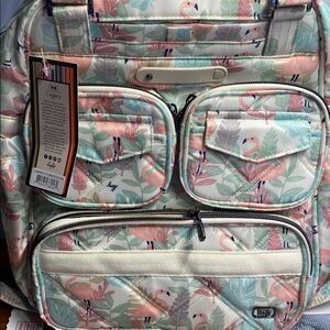 NWT Lug Mini Puddle Jumper Convertible Tote Bag-Flamingo Foliage